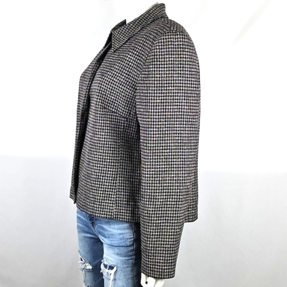 Vintage 90s Pendleton Knockabouts Wool Blend Black White Boxy Fit Jacket Blazer - Picture 10 of 16